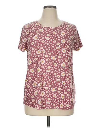 Pre-owned Planet Gold Short Sleeve T-shirt In Burgundy