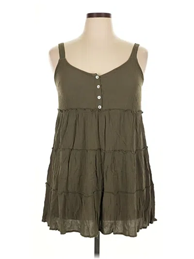 Pre-owned Planet Gold Sleeveless Blouse In Green