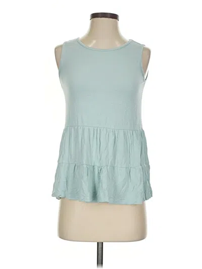 Pre-owned Planet Gold Sleeveless Top Teal Halter Neckline Tops