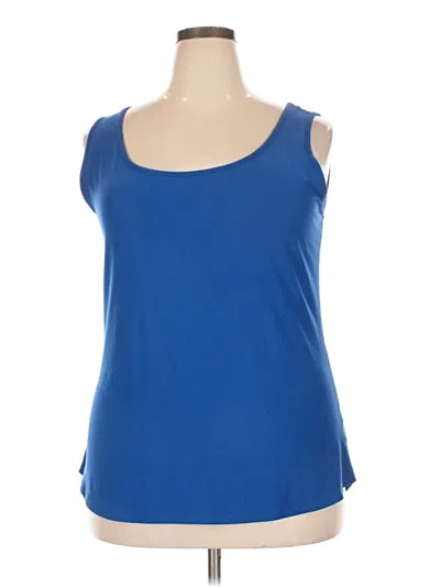 Pre-owned Planet Gold Tank Top Blue Cold Shoulder Neckline Tops