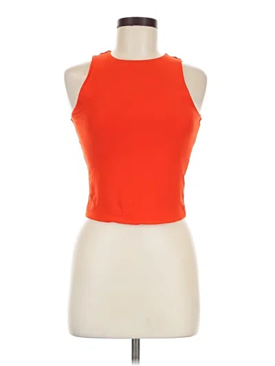 Pre-owned Planet Gold Tank Top Orange Halter Neckline Tops