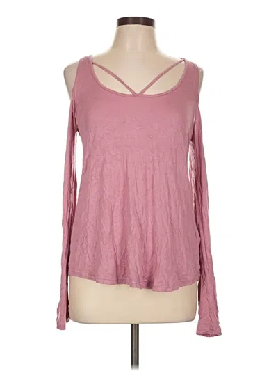 Pre-owned Planet Gold Tank Top Pink Cold Shoulder Neckline Tops