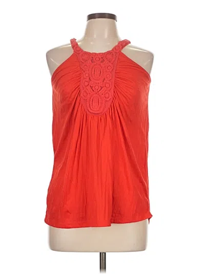 Pre-owned Planet Gold Tank Top Red Halter Neckline Tops