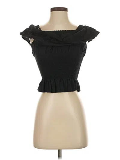 Pre-owned Planet Gold Tube Top Black Strapless Neckline Tops
