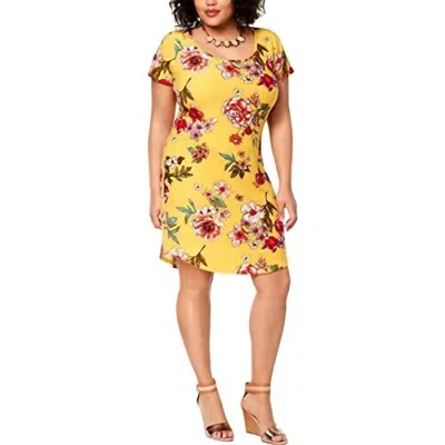 Planet Gold Women's Kylie Scoop Neck Mini Dress - Plus In Honey In Multi