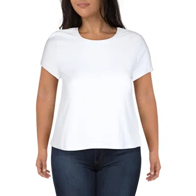 Planet Gold Womens Knit Short Sleeves T-shirt In White