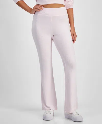 Planet Heart Juniors' Hacci Knit Flare Bottoms In Ballet Slipper