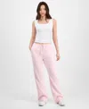 Planet Heart Juniors' Novelty Flare Fleece Sweatpants In Pink