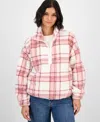 Planet Heart Juniors' Printed Quarter-zip Sherpa Jacket In Multi