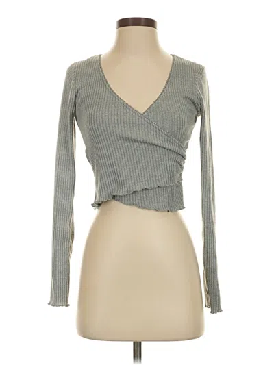 Pre-owned Planet Heart Long Sleeve Top Gray Sweetheart Neckline Tops