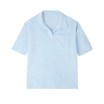 Planet Loving Company Women's Organic Terry Polo - Sky Blue