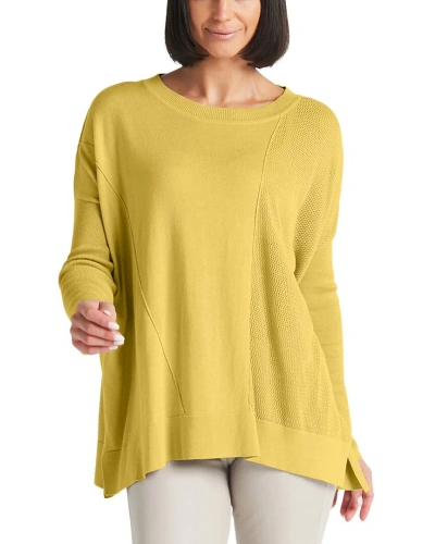 Planet Nu Textured Crewneck Sweater In Yellow