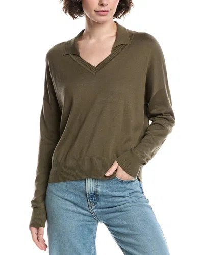 Planet Preppy Collared Sweater In Green