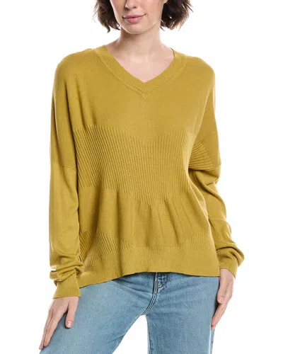 Planet Summer V-neck Sweater In Yellow