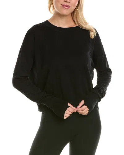 Planet Swiss Dot Sweater In Black