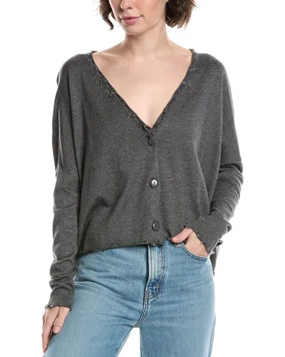 Planet Tattered Cardigan In Gray