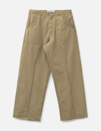 Plateau Studio Pin Tuck Work Pants In Brown
