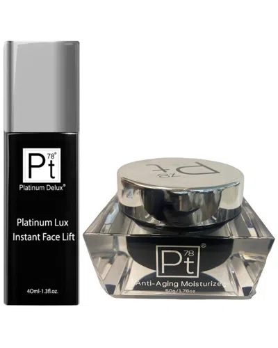 Platinum Delux Anti-aging Moisturizer & Lux Instant Face Lift 2pc Set In White