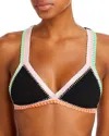 Platinum Inspired By Solange Ferrarini Crochet Trim Bikini Top - Exclusive In Black Pear