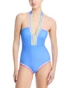 Platinum Inspired By Solange Ferrarini Josie One Piece Swimsuit In Rib Cloud