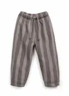 Play Up Kid's Striped Drawstring Sweatpant In Grey In Multi
