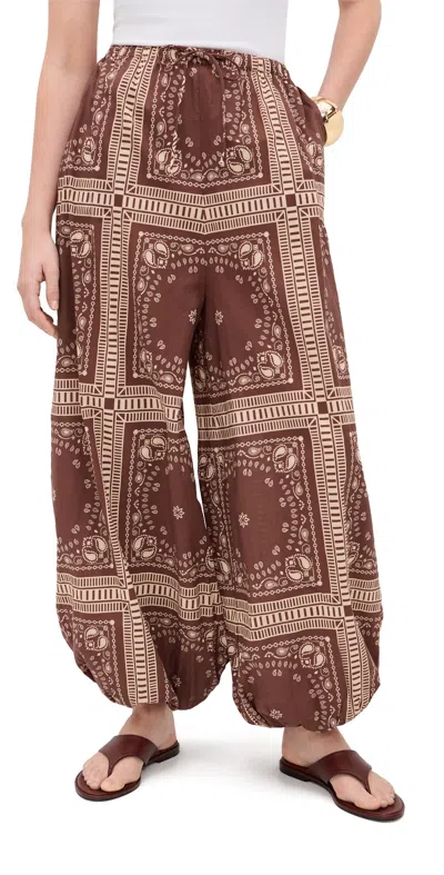 Playa Lucila Bandana Balloon Pants Bandana Brown