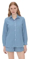 Playa Lucila Button Down Top Blue Gingham