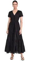 Playa Lucila Button Maxi Dress Black In Black