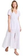 PLAYA LUCILA BUTTON MAXI DRESS WHITE