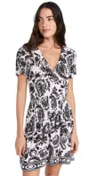 Playa Lucila Button Mini Dress Black/white Print In Black/white Print
