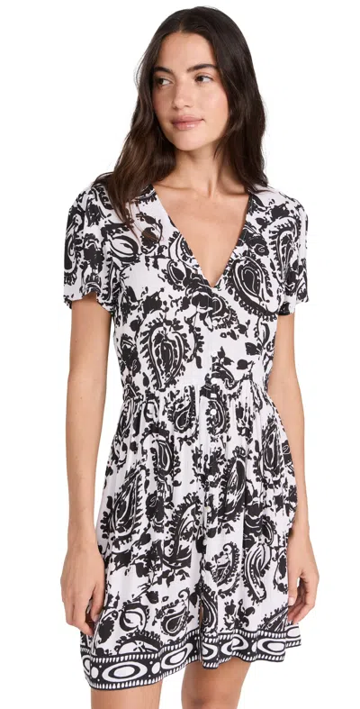 Playa Lucila Button Mini Dress Black/white Print