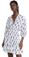 Playa Lucila Collared Dress In Blue Print
