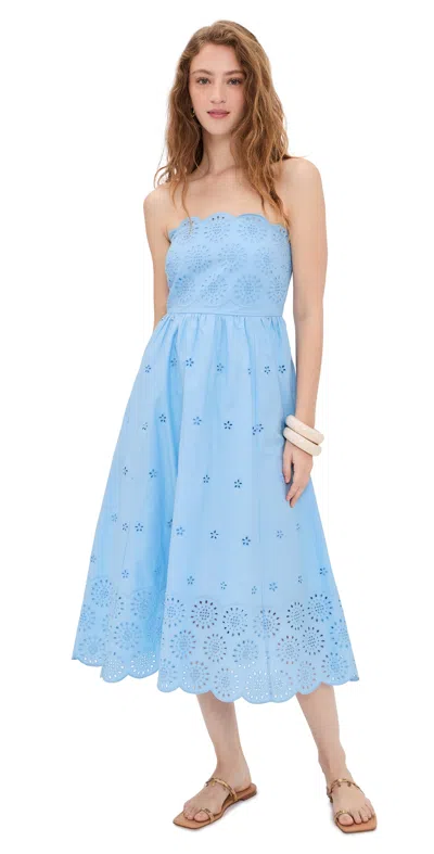 Playa Lucila Eyelet Midi Dress Baby Blue