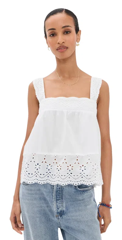 Playa Lucila Eyelet Tank White In Multi