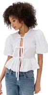 Playa Lucila Front Tie Top White In White