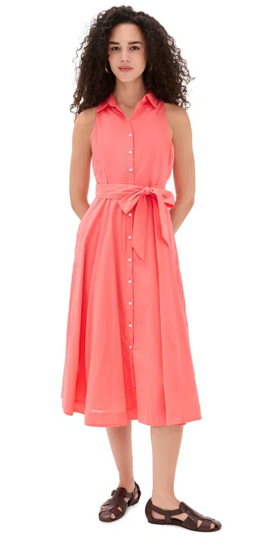 Playa Lucila Midi Shirtdress Coral In Pink