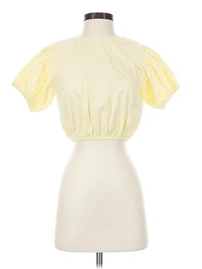 Pre-owned Playa Lucila Short Sleeve Blouse In Yellow