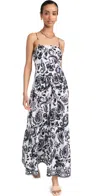 Playa Lucila Square Neck Maxi Dress Black/white Print In Black/white Print