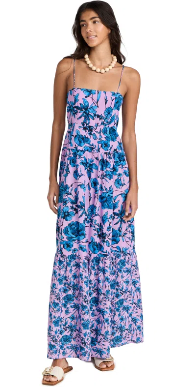 Playa Lucila Square Neck Maxi Dress In Lilac Print