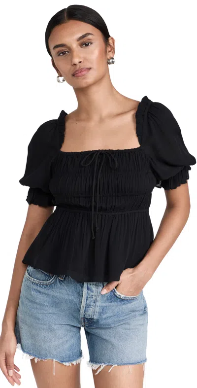 Playa Lucila Square Neck Top In Black
