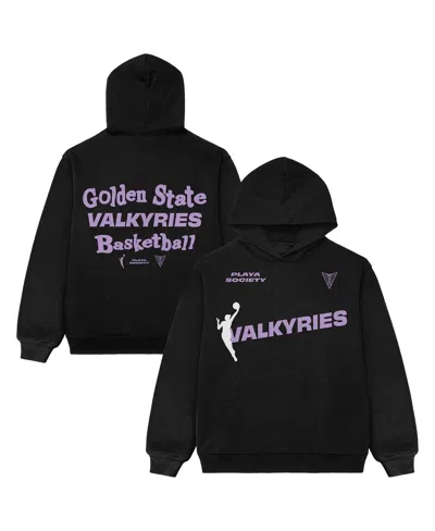Playa Society Men's And Women's Black Golden State Valkyries Team Pullover Hoodie