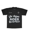 Playa Society Men's And Women's Black Las Vegas Aces Wordmark T-shirt In Black