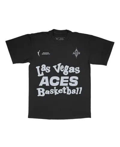 Playa Society Men's And Women's Black Las Vegas Aces Wordmark T-shirt