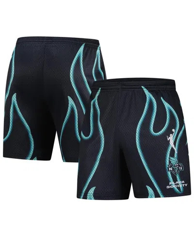 Playa Society Men's And Women's Black New York Liberty Athletic Shorts