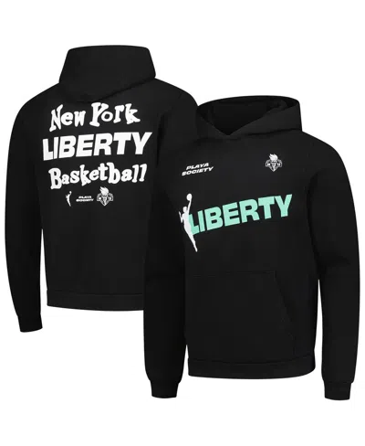 Playa Society Men's And Women's Black New York Liberty Team Pullover Hoodie