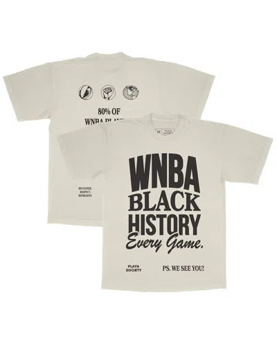 Playa Society Men's And Women's Cream Wnba Black History Month Every Game Premium T-shirt