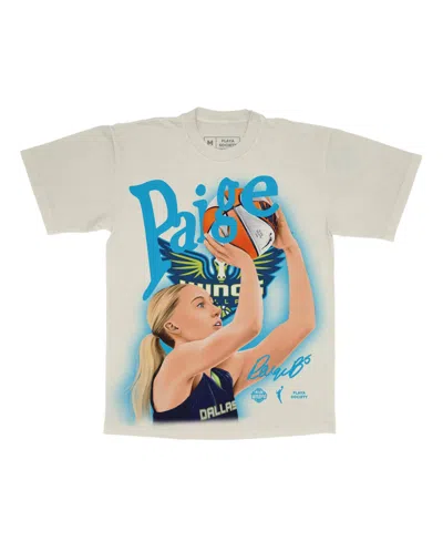 Playa Society Men's Paige Bueckers Dallas Wings Player Relaxed-fit T-shirt In Cream