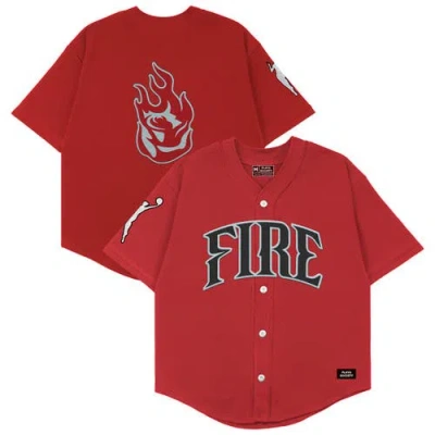 Playa Society Unisex  Red Portland Fire Baseball Fashion Jersey