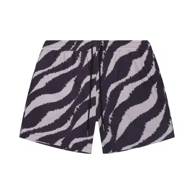 Playaluxe Men's Black / Neutrals Tulum Volley Swim Trunk Black Wave