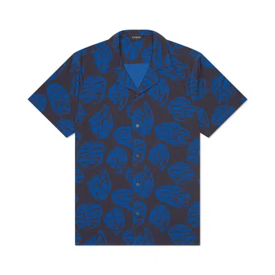 Playaluxe Men's Blue / Black Saint Tropez Cabana Shirt Blue Batik In Multi